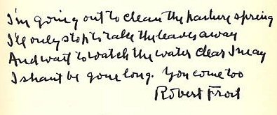 The Pasture - Manuscript Robert Frost