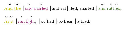 And the Saw Snarled - Metrical Example